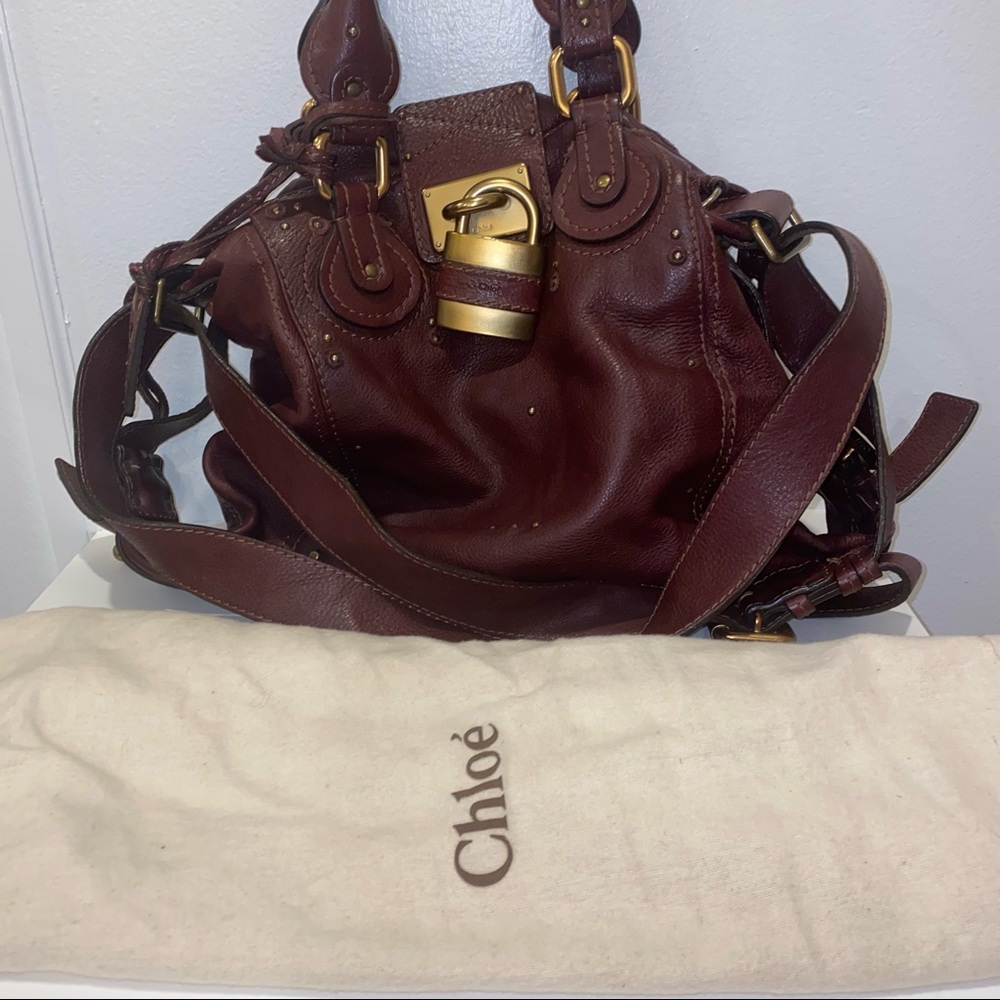 ๐SOLD๐ Chloe Paddington Leather Shoulder Bag in Burgundy - Picture 2 of 12